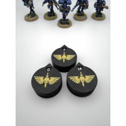 3 mini contatori da 0 a 14 punti vita/ferite, compatibili con Warhammer Space Marine
