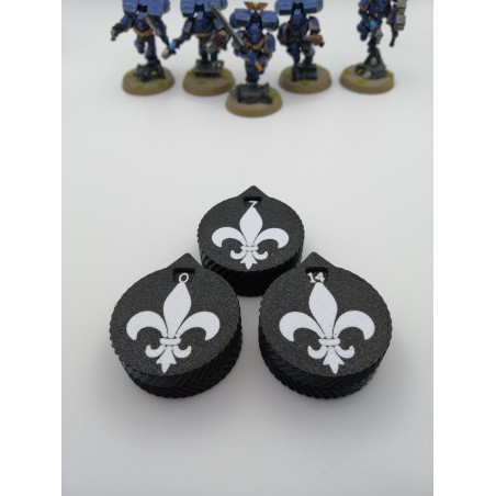 3 mini counters (0–14 lives/wounds), compatible with Warhammer Adepta Sororitas