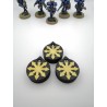 3 mini counters (0–14 lives/wounds), compatible with Warhammer Chaos