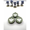 3 mini contatori da 0 a 14 punti vita/ferite, compatibili con Warhammer Dark Angels