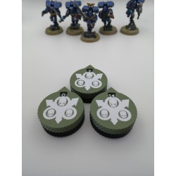 3 mini counters (0–14 lives/wounds), compatible with Warhammer Death Guard