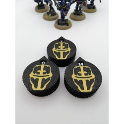 3 mini contatori da 0 a 14 vite/ferite, compatibili con Warhammer Imperial Knight